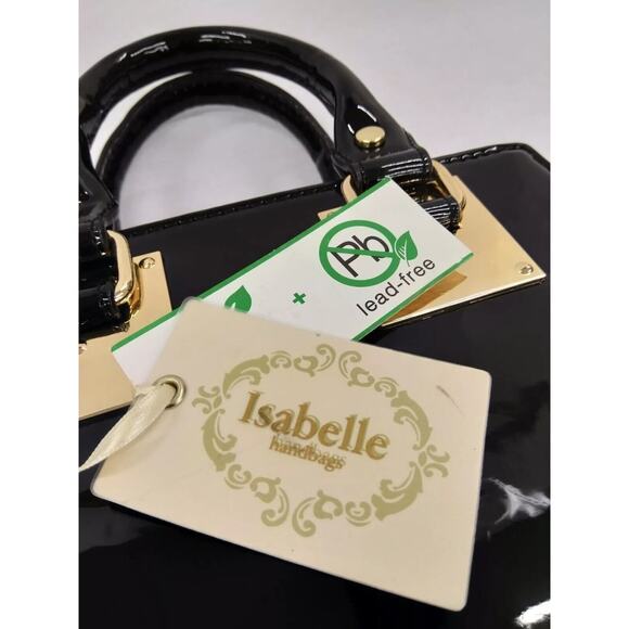 Isabelle Black Handbag with Hair Clip Zipper Closure Crossbody Bag - NWT - Picture 13 of 13